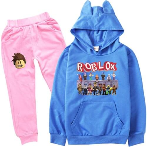 2021 Autumn childrens costume Robloxing cartoon print jacket sweater + trousers long-sleeved hoodie for boys and girls