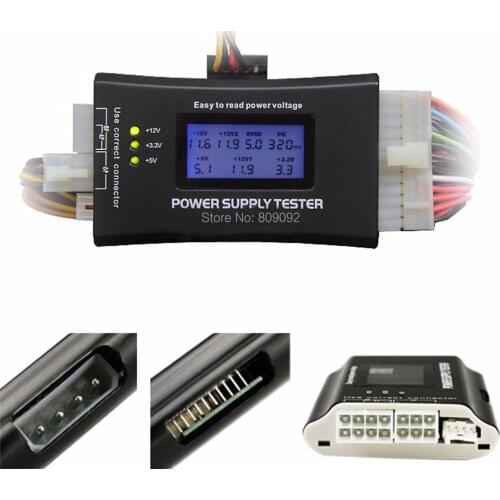 PC Computer Top Quality LCD display screen 20/24 Pin ATX BTX ITX HDD CDROM SATA Digital Power Supply diagnostic Tester