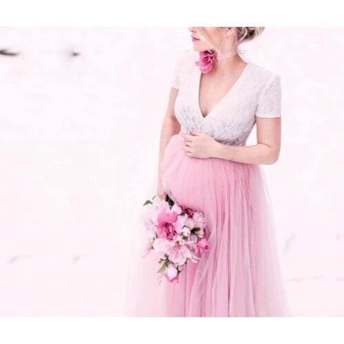 Maternity Dresses European And American Women Lace Maternity Jumpsuit Lace Mopping Dress Photography Jumpsuit+Chiffon Long Skirt