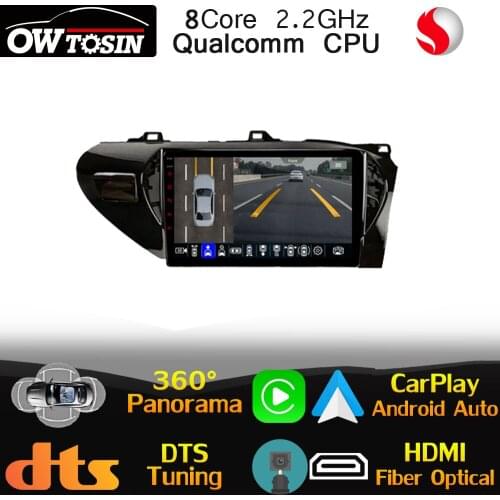 Qualcomm CPU Android For Toyota Hilux AN120 Pickup 2015-2019 Car Radio GPS 360 Panoramic HDMI DTS HIFI Head Unit Stereo DSP Auto