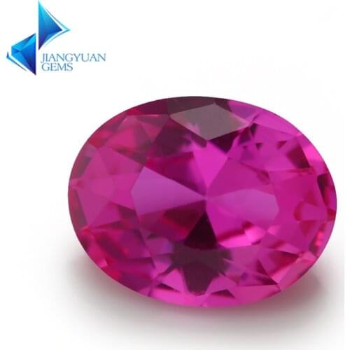 Size 3x5~10x12mm Oval Cut 3# Red Stone Synthetic Corundum Gems stone For jewelry