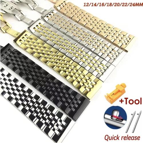 16 18 24 22mm 20mm Strap For Samsung Galaxy Watch 4 classic 42MM/46mm watch 3 45 41mm Stainless Steel For Amazfit Bip GTR Band