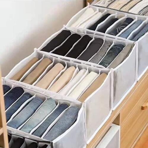 Dormitory wardrobe storage box storage clothes pants household separation shirt storage box foldable drawer storage box