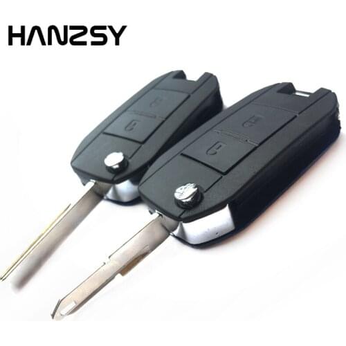 2 Buttons Remote Key Shell Blank Fob For Citroen C2 For Peugeot 307 206 207 Modified Flip Folding Car key Cover Case with Logo