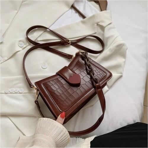 High Quality Alligator Pattern Baguette Bags For Women 2020 Chain PU Leather Crossbody Bags Female Designer Bag Sac Femme