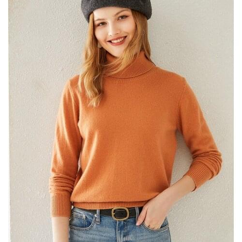 LHZSYY High Lapel Pure Cashmere Sweater Women' 2020 Autumn Winter New Thick Pullover Short Knit Base Shirt High-End Cashmere Top