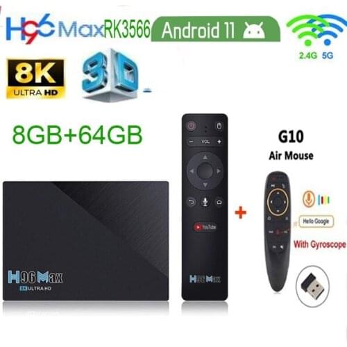 H96 MAX RK3566 20pcs Android 11 TV BOX Quad-Core 64 Bits 8GB 64GB/4GB 32GB LAN 1000M 2.4G/5G Dual Wifi BT4.0 8K Media player