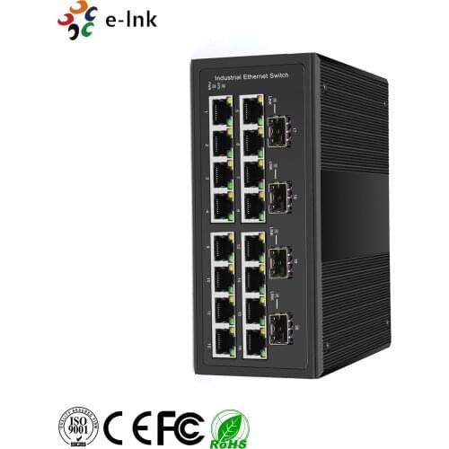 Network Managed Industrial 16 port 10/100/1000BASE-T + 4 port 100/1000BASE-X SFP Ethernet Switch