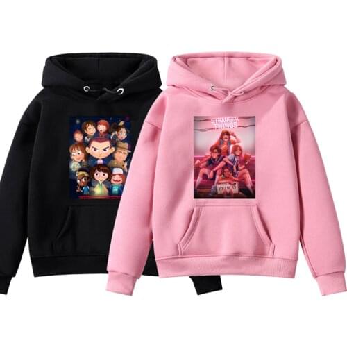 Spring Autumn Casual Child Stranger Things Hoodie Fleece Warm Teens Sportswear Tops Boys Girls Sweatshirts Kids Pullover Gifts