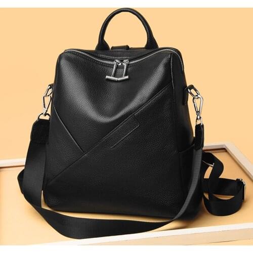 100% Genuine Leather Women Backpack High Quality Soft Natural Cowhide Women Shoulder Bag Luxury Fashion Travel Womens Backpacks