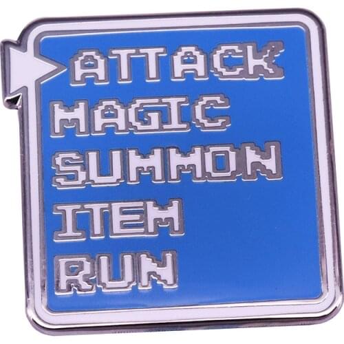 Attack Magic Summon Item Run Dragon Quest Hard Enamel Pins Collect Funny Metal Cartoon Brooch Backpack Collar Lapel Badges