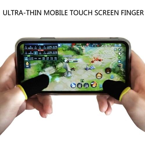 1 Pair Controller Sweat proof Touch Screen Thumbs Finger Sleeve for Pubg Mobile Phone Gaming Breathable Gloves
