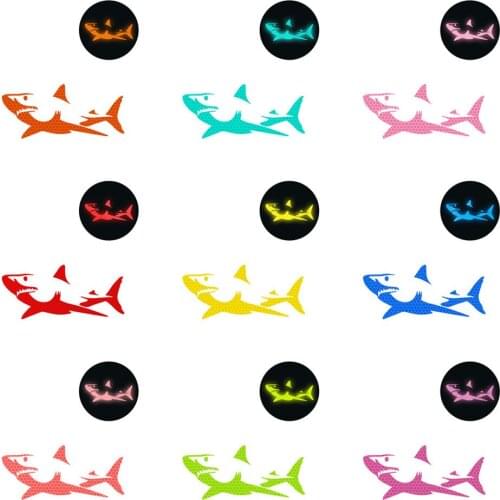18.4*8.4cm Great White Shark Cartoon Car Reflective Sticker for Car Auto Bumper Decor Decals Driver Night Safety Warning Sticker