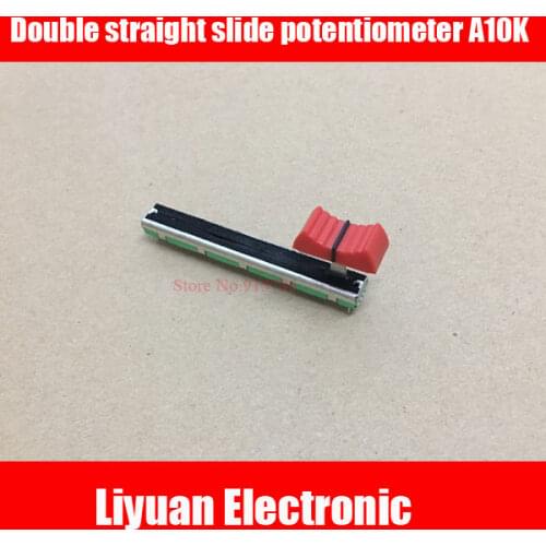2set Green75mm Soundcraft Double straight slide potentiometer A10K with fader cap A103 sliding mixer fader for Yamaha BEHRINGER