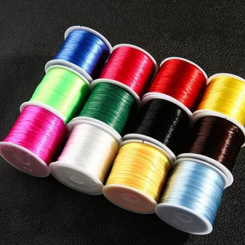 60 Yrad/Roll Transparant Crystal Elastic Cord Rope 1MM Multi-colors Stretch Beading Wire Thread for DIY Beading Jewelry Making