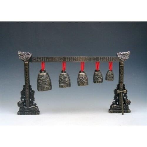 Free shipping Meditation Gong with 7 Ornate Bells with Dragon Design