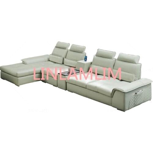 Real genuine leather sectional sofa recliner Living Room Sofa alon couch puff asiento muebles de sala canape L shape sofa cama