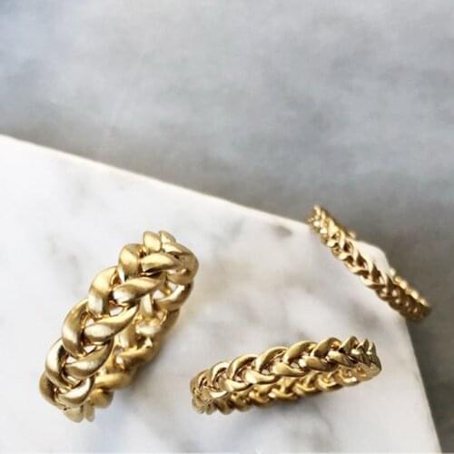 Joolim High End 18K Gold raided Rings for Women Stainless Steel Jewelry Wholesale