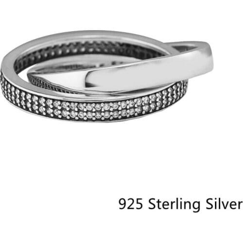 CKK 925 Sterling Silver Promise Sparkle Rings For Women Original Fashion Jewelry Making Anniversary Gift