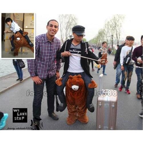 Funny Teddy Bear Carry Ride on Me Mascot Costume Suits Dress Adult Kids Child Halloween Advertising Carnival Xmas Easter Dress