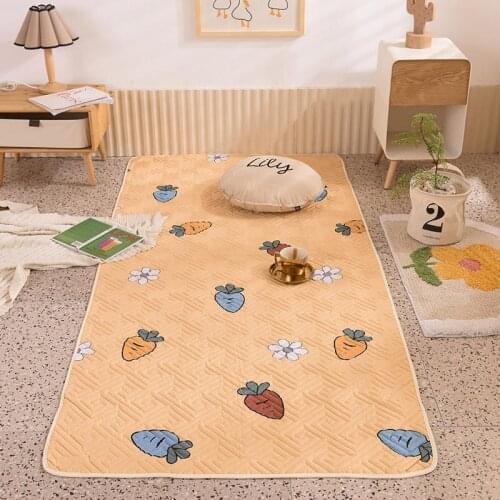 Nordic Printed Pure Cotton Carpet Baby Floor Play Mats Outdoor Camping Family Gathering Rugs Nap Rug Foldable Non-slip Carpet