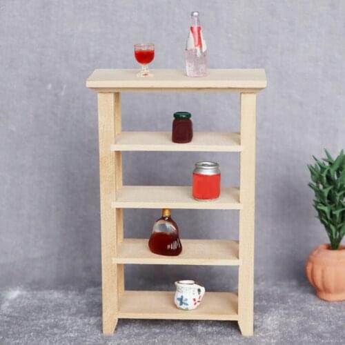 1:12 Doll House Miniature Birch Wooden Display Shelves Flower Shelf Kitchen/Home/Room Furniture Life Scene Accessory DIY