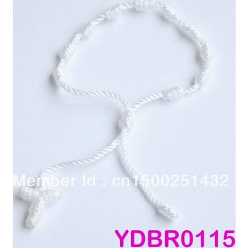 Min Order is $10) 6 PCS White Knotted Rosary Bracelets YDBR115 Free Ship For Gift