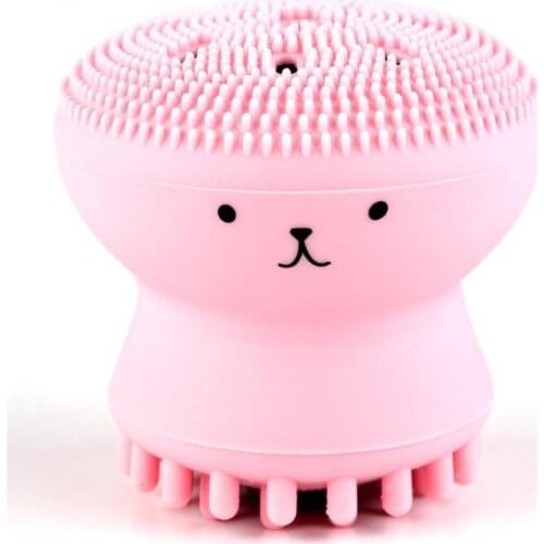 New 100pcs/lot Lovely Cute Octopus Shape Silicone Facial Cleaning Brush Deep Pore Cleaning Exfoliator Face Washing Skin Care