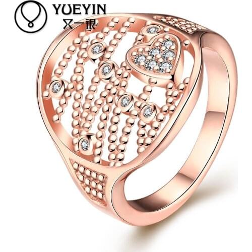 Rose gold color Engagement rings for lady wedding jewelry bague femme Vintage gift jewellery Gift for Anniversary
