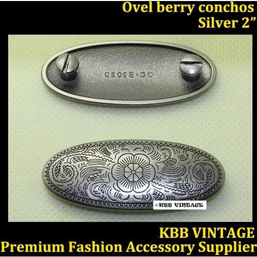 Wholeslae 50pc 2'' Western Berry Oval Concho Screwback Leathercraft Antique-Silver