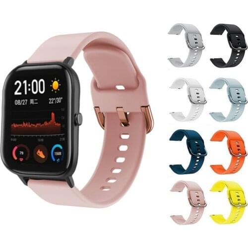 20mm Soft Silicone Band for Xiaomi Huami Amazfit GTS GTR 42mm Smart watch Sport bracelet for Huami Amazfit Bip lite Wrist Strap