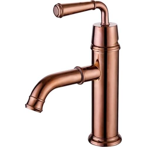 Basin Faucet Single Handle Faucet Rose Gold/Black Oil Brass Hot Cold Water Sink Faucet Mixer Taps Bathroom Faucet Lavatory Mixer