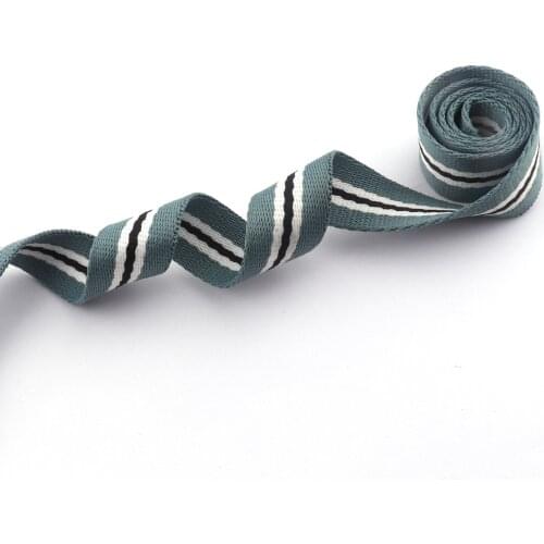 Polyester Webbing 38mm Blue Stripe Fabric Webbing Belt Strap Bag Strap Canvas Dog Leash webbing Dog Collar