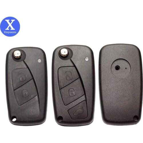 Xinyuexin Remote Flip Folding Car Key Shell Cover Case for Fiat Punto Ducato Stilo Panda Idea Doblo Bravo SIP22 Blade 2 3 Button