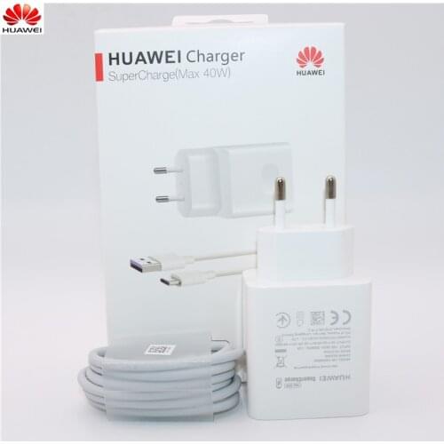 Huawei 40W Charger Original 10V4A Supercharger EU Charge adapter 5A USB type c cable for nova 5 5t 5 pro mate 30 pro p20 p30 pro
