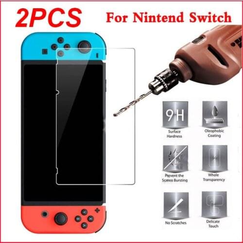 2PCS Tempered Glass For Nintend Switch Screen Protector 9H Ultra-thin Explosion-proof Protective film For Nintend Switch Glass