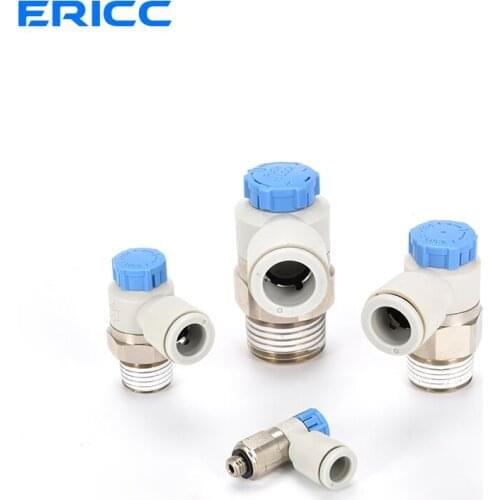10pcs/lot elbow fittings AS1211F Flow control valve Regulator valve Speed control valve gas fitting AS2211-M5-04A