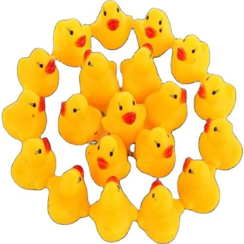 20pcs/lot Cute Lovely Yellow Duck Baby Bath Toys Squeaky Rubber Ducks Bath Toys Children Water Swimming Fun Playing Toy