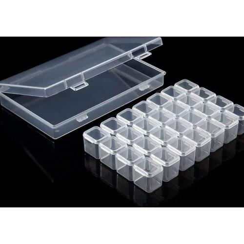 28 grid diamond embroidered box adjustable storage box, used for DIY crafts, diamond painting accessories, storage beads, nail c