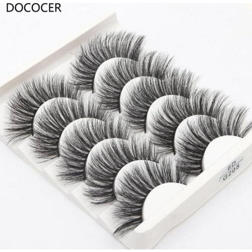 5 Pairs/set mink eyelashes natural long 6d mink lashes hand made false eyelashes 3d lashes eyelash extension maquiagem DOCOCER