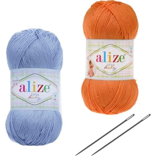 Alize Diva Baby, Baby Yarn, Microfiber Acrylic, Knitting Yarn, Light Silky Yarn, Wool, Yarn for Crocheting, Hand Knitting