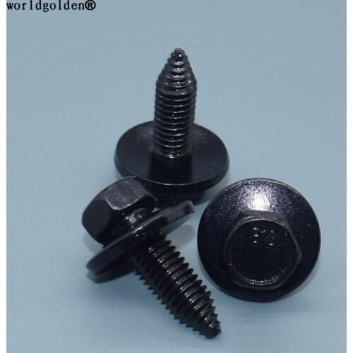 Worldgolden 100pcs auto fasteners Hexagon Tapping Screw