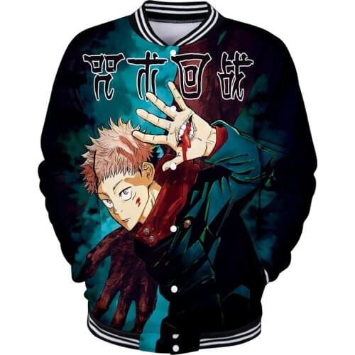 Jujutsu Kaisen Yuji Itadori Baseball Jacket Men Women Fashion Jacket Harajuku Baseball Jacket Boys Girls Sweatshirts Jackets