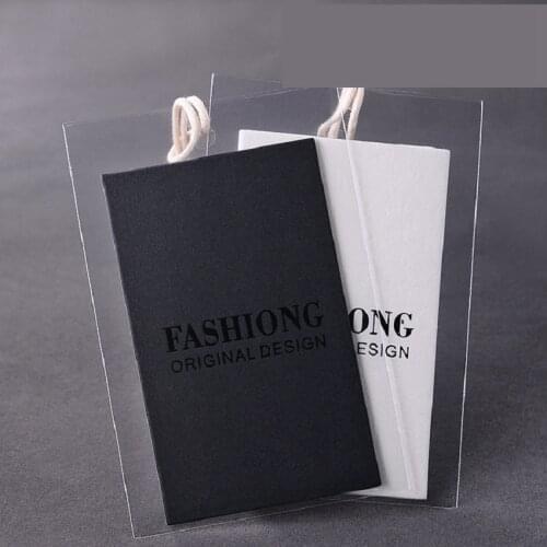 Custom tags for clothing black paper foil tag printed personal logo prices hang tag luggage/bag swing tag