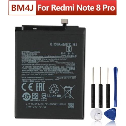 Original XIAOMI BM4J Replacement Phone Battery For Xiaomi Redmi Note 8 Pro Redmi note8 Pro Authentic Phone Batteries 4500mAh