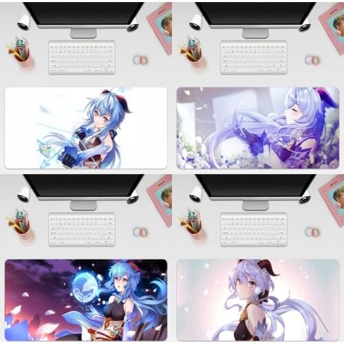 Ganyu Genshin Impact Large Keyboard Cover Non-Slip Rubber Base Computer Carpet Desk Mat PC Game Mouse Pad