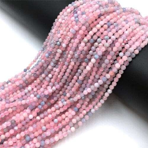 2 3 mm Pink Morganite Natural Stone Small Beads Micro Exquisite Faceted Beads DIY Bracelet Necklace Earrings Ring Jewelry Making