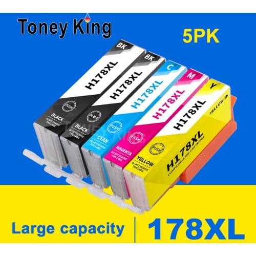 5 Color for HP 178 Ink Cartridge for HP 178XL Cartridges Photosmart C309a C310c C6380 C6300 C5300 C5383 C5380 C6383 Printers