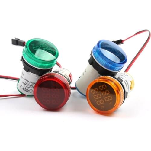 22MM AC50-500V 0-100A Digital LED Voltmeter Voltage Meter Indicator Pilot Light Ammeter Ampermeter Current Tester 2 In 1 With CT