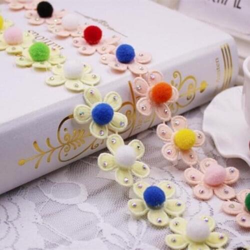 Flower Center Pompom Handmade Beaded Embroidered Lace Edge Trim Ribbon rhinestone Applique Dress DIY Sewing Lace Craft